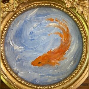 Goldfish, original oil painting, framed